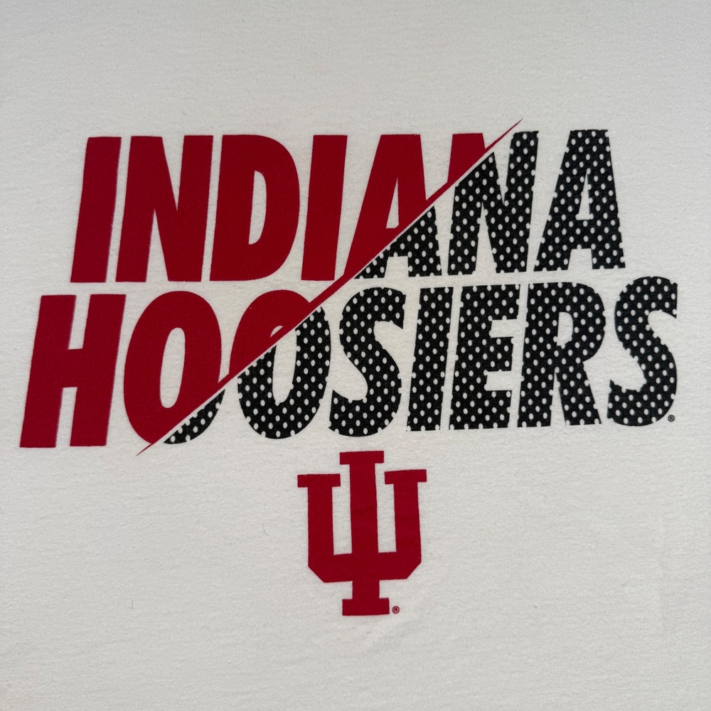 ProEdge Indiana Hoosiers T-Shirt Mens Large White Graphic IU Logo NCAA Cotton - Picture 2 of 6